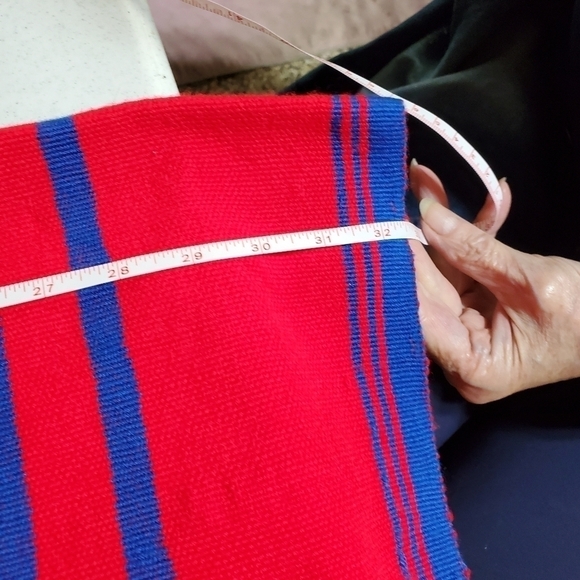 Vintage Mexican Hand Knitted Design Poncho with tassels - Picture 4 of 5